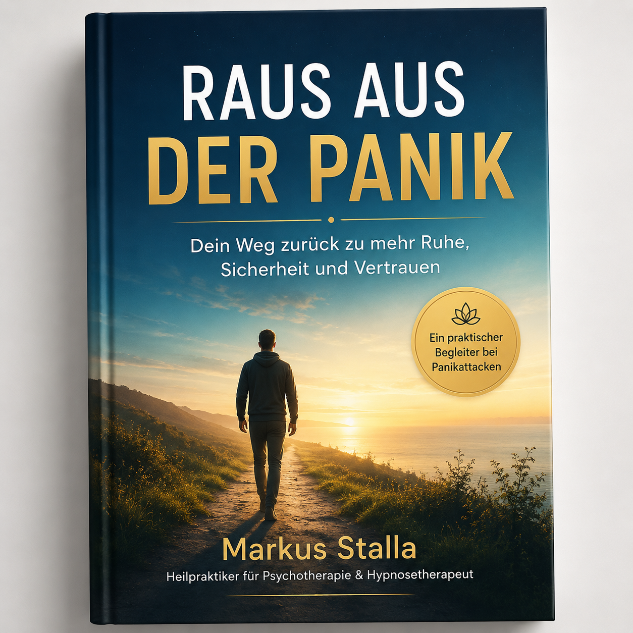 Buchcover „Raus aus der Panik“ von Markus Stalla – Dein Weg zurück zu mehr Ruhe, Sicherheit und Vertrauen